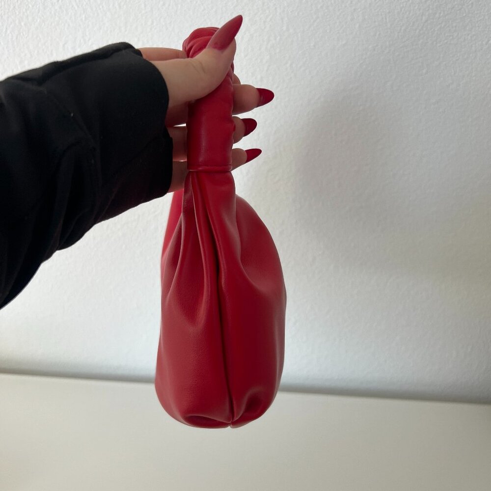 Red Ruched Handle Bag - Picture 2 of 4